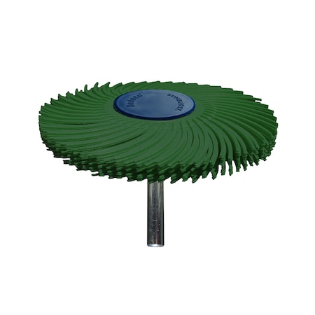 Dedeco Sunburst Radial Bristle Discs 3 in Curved Tc 6-Ply Dark Green 50 Grit A/O 1/4 in 1/Unit 2260